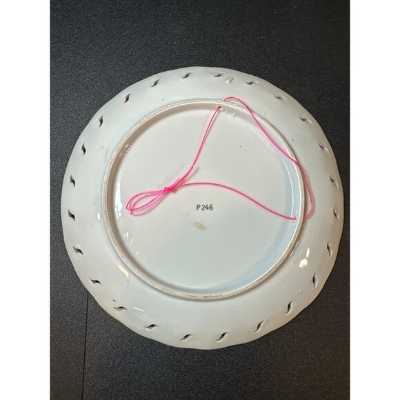 Vintage Arkansas Roadrunner 8.25" Souvenir Plates Pair Cut-Out Gold Trim - Picture 4 of 7